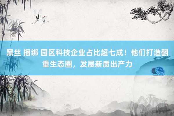 黑丝 捆绑 园区科技企业占比超七成！他们打造翻重生态圈，发展新质出产力