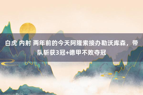 白虎 内射 两年前的今天阿隆索接办勒沃库森，带队斩获3冠+德甲不败夺冠
