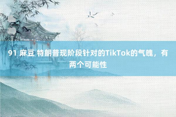 91 麻豆 特朗普现阶段针对的TikTok的气魄，有两个可能性