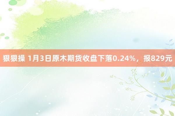 狠狠操 1月3日原木期货收盘下落0.24%，报829元