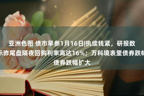 亚洲色图 债市早参1月16日|执续钱紧，研报数据揭示昨尾盘隔夜回购利率高达16%；万科境表里债券跌幅扩大