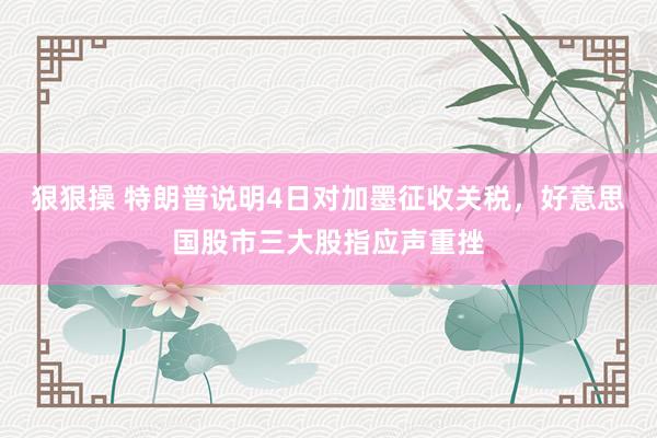 狠狠操 特朗普说明4日对加墨征收关税，好意思国股市三大股指应声重挫