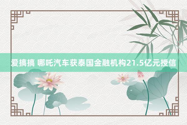 爱搞搞 哪吒汽车获泰国金融机构21.5亿元授信