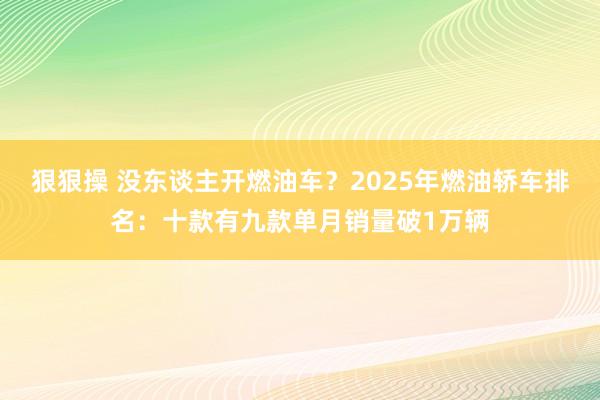 狠狠操 没东谈主开燃油车？2025年燃油轿车排名：十款有九款单月销量破1万辆