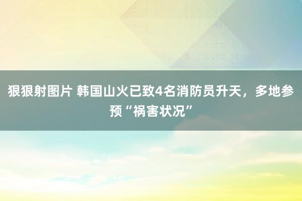 狠狠射图片 韩国山火已致4名消防员升天，多地参预“祸害状况”
