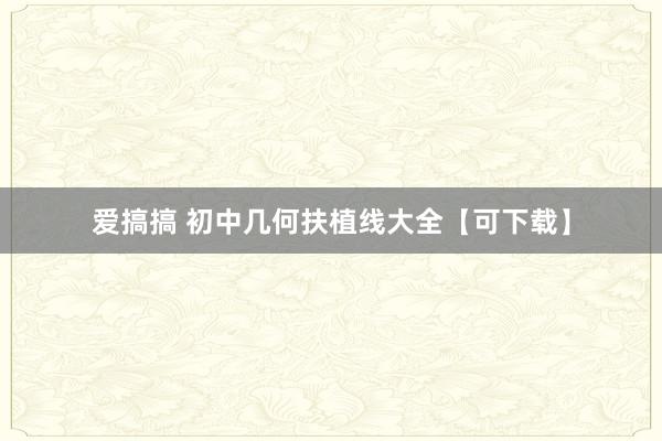 爱搞搞 初中几何扶植线大全【可下载】