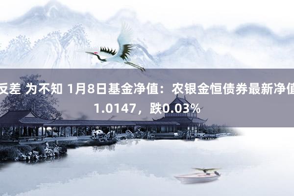 反差 为不知 1月8日基金净值：农银金恒债券最新净值1.0147，跌0.03%
