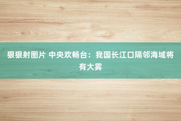 狠狠射图片 中央欢畅台：我国长江口隔邻海域将有大雾